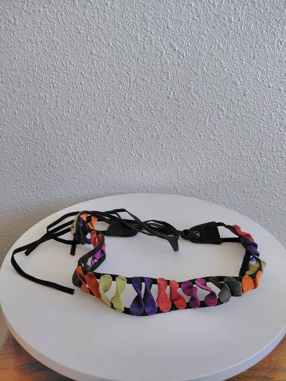 Womens Boho Hippie Tassel Belt Twist Leather Suede 26" .